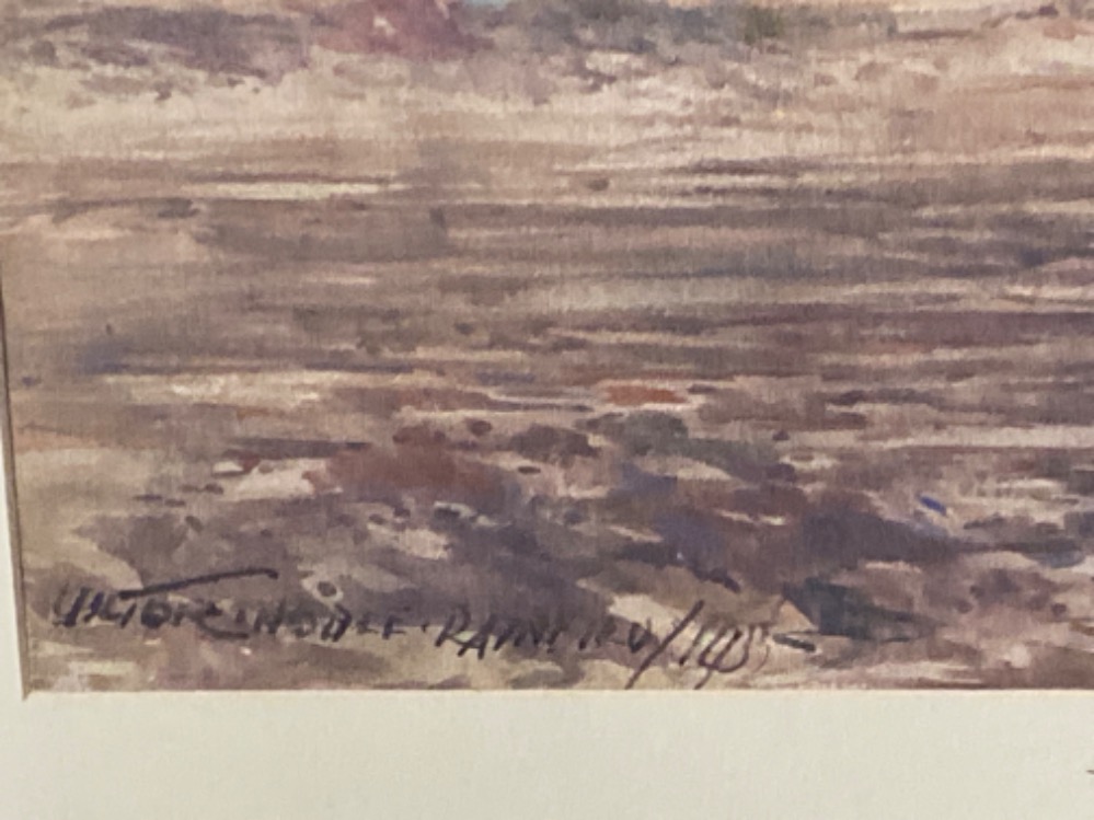 Gilt framed watercolour painting by Victor Noble Rainbird - “Coastal scene” signed & dated (1933) by - Bild 2 aus 3