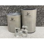 2x Swarovski Crystal glass animal ornaments “Koala” includes both cylindrical tubes