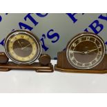 2x Art Deco “Metamec” mahogany cased mantle clocks