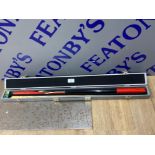 Cased BCE Jimmy White Snooker cue 2 pieces