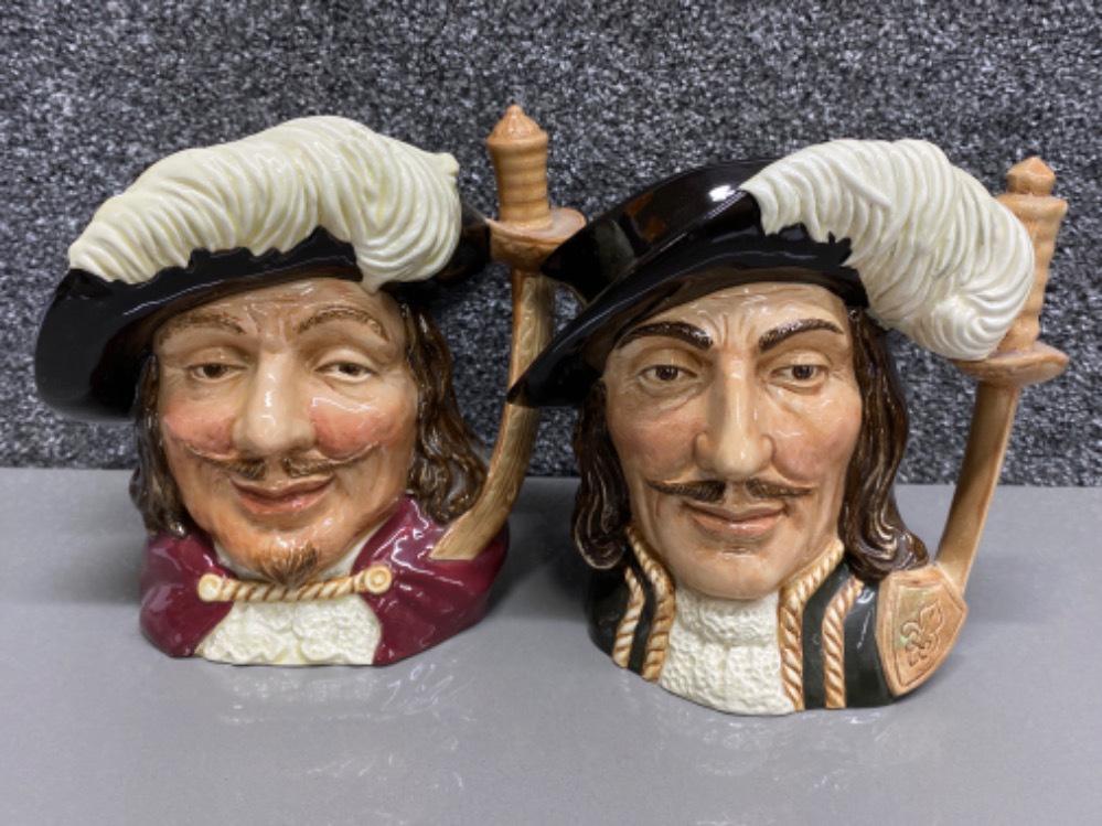 2 Royal Doulton character jugs - includes Athos & Porthos - from the three musketeers