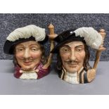 2 Royal Doulton character jugs - includes Athos & Porthos - from the three musketeers