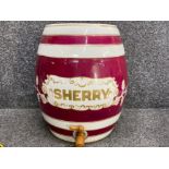 Large ceramic Sherry spirit barrel, height 43cm