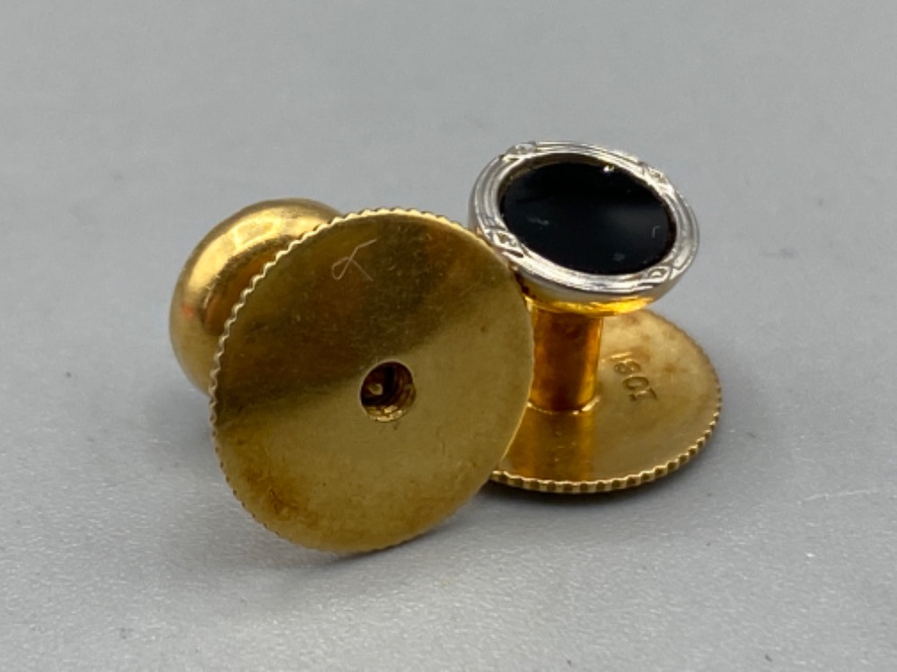 Antique Edwardian 18ct gold collar studs, 2.8g - Bild 2 aus 2