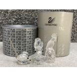 3x Swarovski Crystal glass animal ornaments “mouse, Squirrel & parrot” 2 with boxes