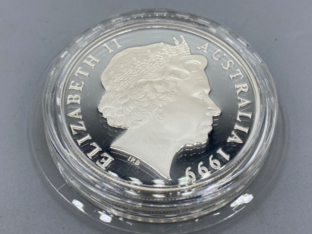 Royal Australian Mint 1oz fine silver (99.9%) proof one Dollar coin in protective capsule, with - Bild 3 aus 3