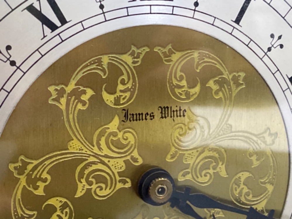 A reproduction jade and brass style mantle clock by James White - Bild 2 aus 3
