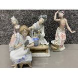 Total of 4 Lladro figures (each slightly damaged)