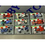 Total of 9 model F1 racing cars including Ferrari F2001 & Benetton B194 “Michael Schumacher”