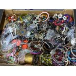 Large tray of various pieces costume jewellery