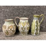 3 small “Bourne Denby” items by Glyn Colledge 2 water jugs 1 vase