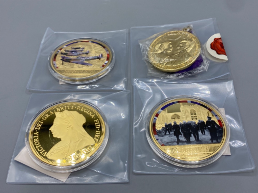 A lot of 4 gold plated coins including 2 battle of Britain coins and dancing on ice, 3 include - Image 3 of 3