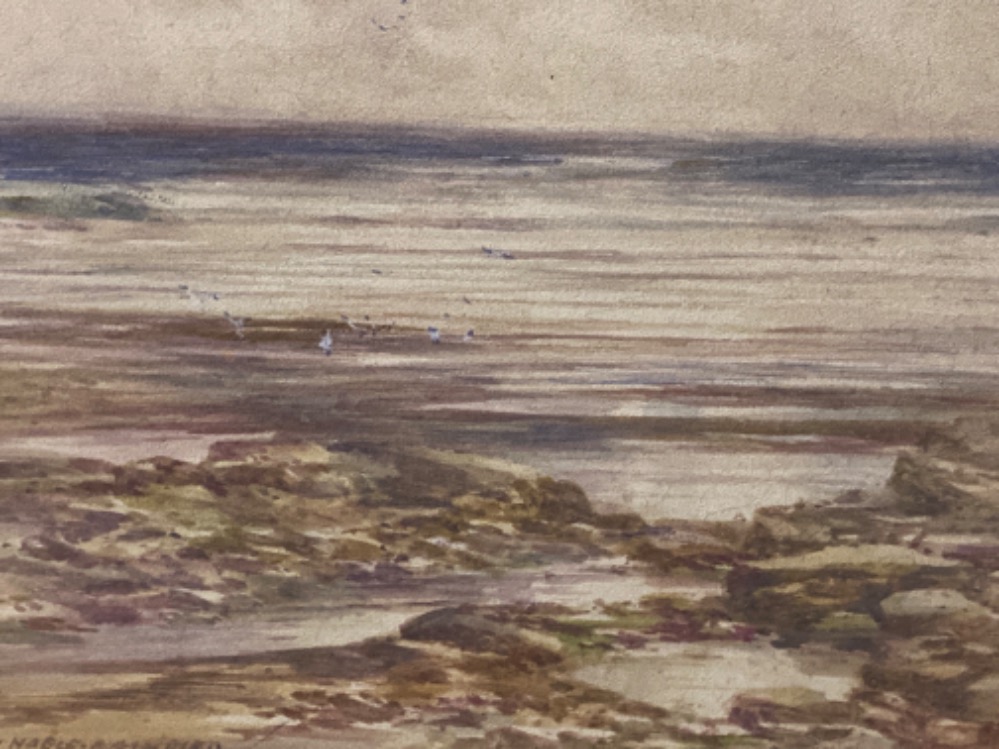 Gilt framed watercolour painting by Victor Noble Rainbird - “Coastal scene” signed by the artist - Image 3 of 3