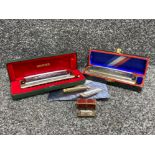 2 boxed super chromonica chromatic harmonica also including a vintage Hohner miniature harmonica