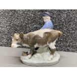 Royal Copenhagen Danish ornament- young boy with calf