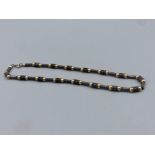 Silver and silver gilt bead necklace, 42cm