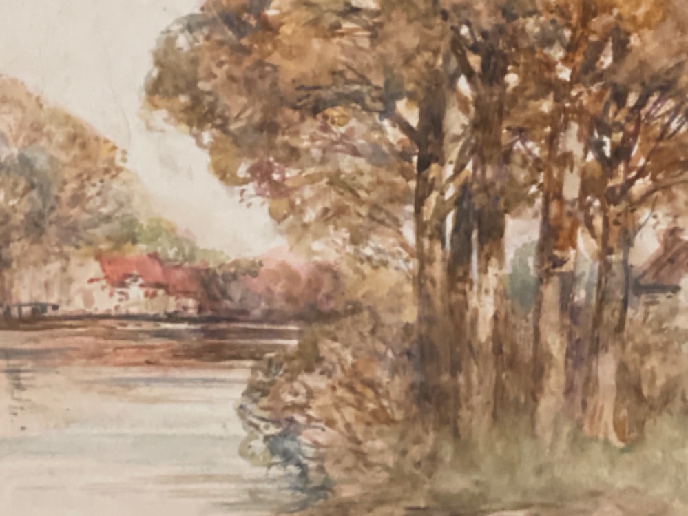Gilt framed watercolour painting by Victor Noble Rainbird Titled “Autumn In York” signed by the - Image 3 of 3