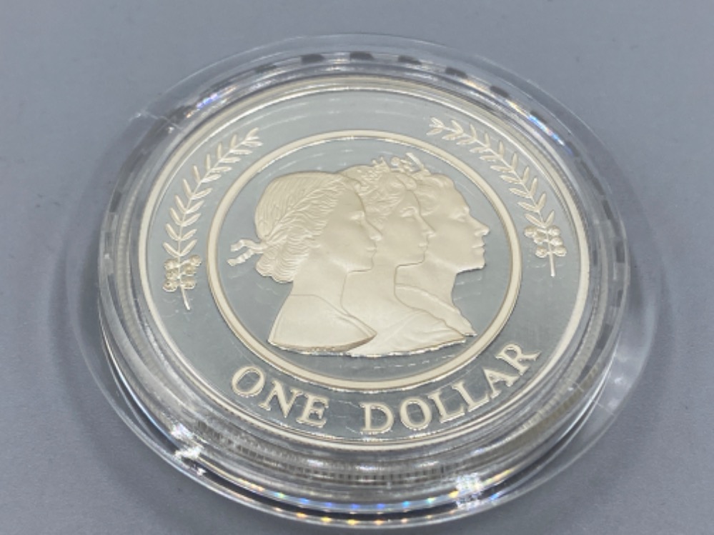 Royal Australian Mint 1oz fine silver (99.9%) proof one Dollar coin in protective capsule, with - Bild 2 aus 3