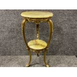 Gilt & onyx 2 tier occasional table