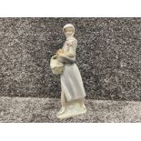 Lladro 4591 Girl with hen and basket