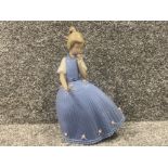 Lladro 5121 girl in blue dress in good condition