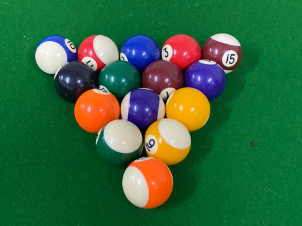 A Ambassador 6ft by 3 ft pool table includes balls and cues - Image 3 of 3