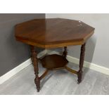 Edwardian mahogany octagonal shaped side table - 89cm diameter, Height 73cm