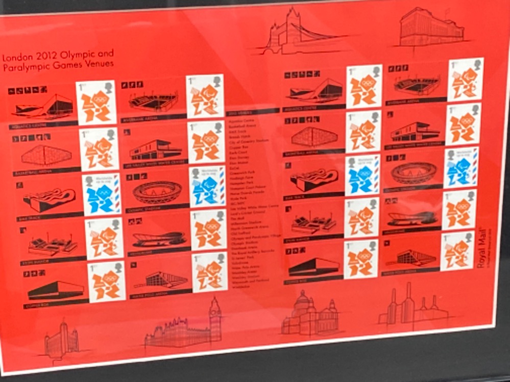 Two framed london olympic and paralympic stamps - Image 2 of 3