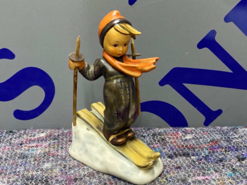 West German Hummel figure “little skier” by Goebel