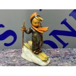 West German Hummel figure “little skier” by Goebel