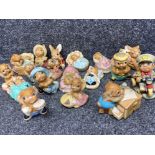 Total of 18 Pendelfin Rabbit ornaments including Boswell, Postie, Victoria etc