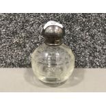 Vintage Hallmarked Silver lidded glass perfume bottle with original glass stopper