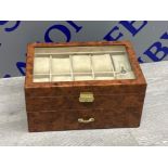 A large washed walnut style watch holder/box (plastic)