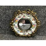 Vintage china and brass ornate mirror burleigh ware