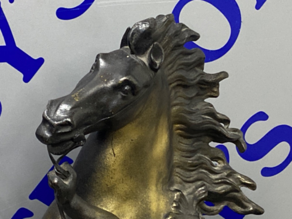 Large spelter sculpture after Guillaume Coustou “Marly horse” Height 57cm x Width 48cm - Image 2 of 3