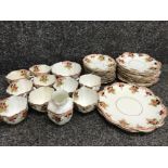 Approximately 35 pieces of melba china includes plates cups saucers etc