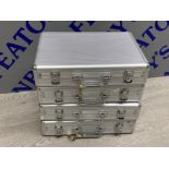 4 metal cased watch holder with locks