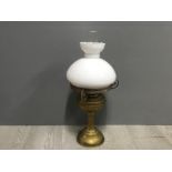 Vintage brass oil lamp complete with glass dome