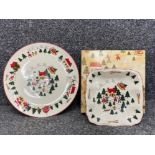 Two Masons Christmas village serving plates 1 boxed