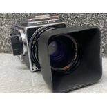 Hasselblad 500 C/M medium format film camera with a variety of accessories to include 2x film back