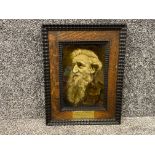 Antique portrait tile of the General William Booth founder of the Salvation Army, in a Victorian