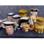 Tray lot comprising of two Royal Doulton miniature character jugs ‘Old Salt & Henry VIII’ plus