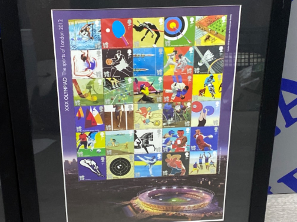 Two framed london olympic and paralympic stamps - Image 3 of 3