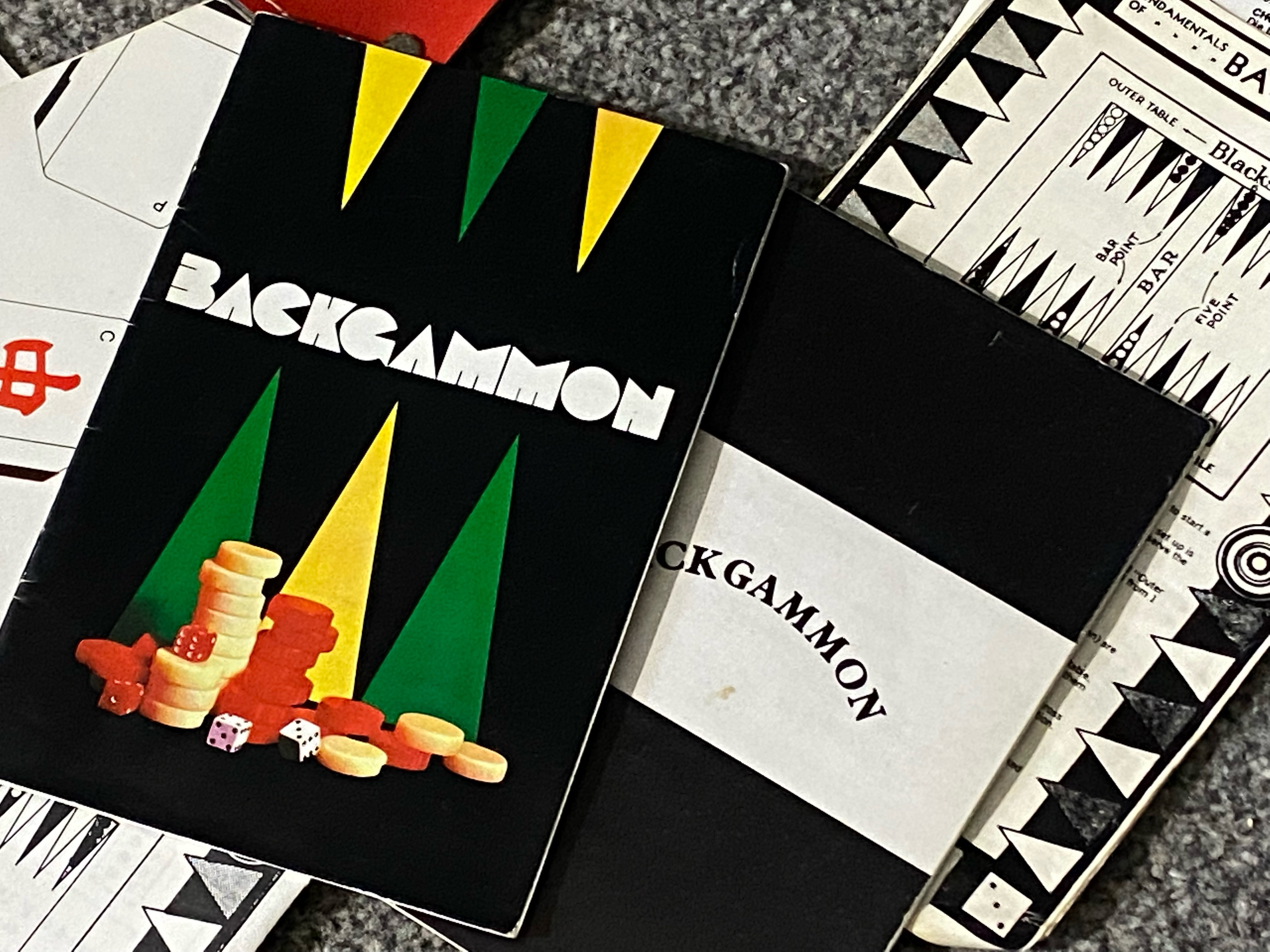 Vintage Backgammon travel set, complete with game pieces, dice & instructions - Bild 3 aus 3