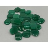 28 x Green stone slice gemstones 10mm x 12mm