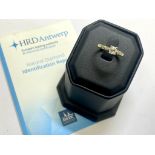 Antique 18ct Gold Old Cushion Cut Diamond Solitaire Ring 0.57ct H Colour VS1 HRD Certified - Ring