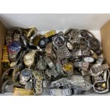 Box of metal wrist watches
