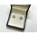 9ct WG Natural Diamond Cluster Earrings 0.40cts J/K Colour Si1 - EDR Certified - Very good