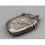 Hallmarked Birmingham silver 1911 Vesta case, 11.3g