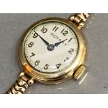 Vintage Rotary 9ct yellow gold ladies wristwatch with original box, 14.2g gross